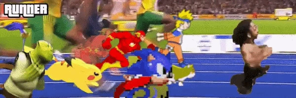 Everyone sprinting in the $RUNNER race, GTA style